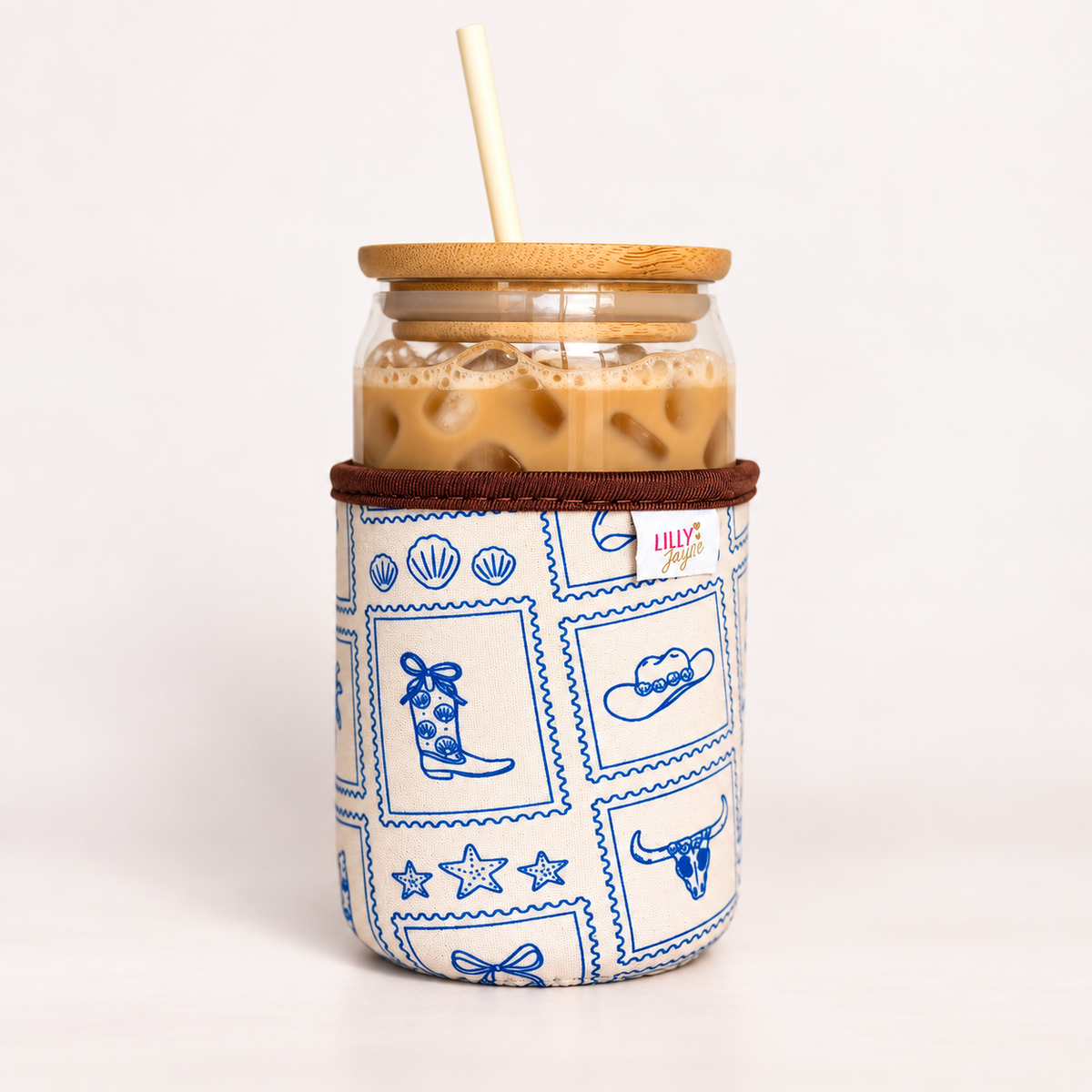 Coastal Cowgirl - Rayni Cup Cozy - Reusable Coffee Sleeve (16oz)