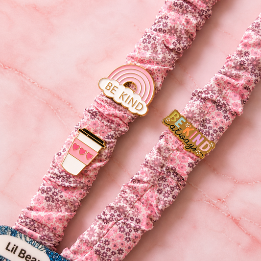 (Cosmetically Imperfect) Cherry Blossom - Scrunchie Lanyard – Stretchy, Safe & Cute (49cm + Stretch)