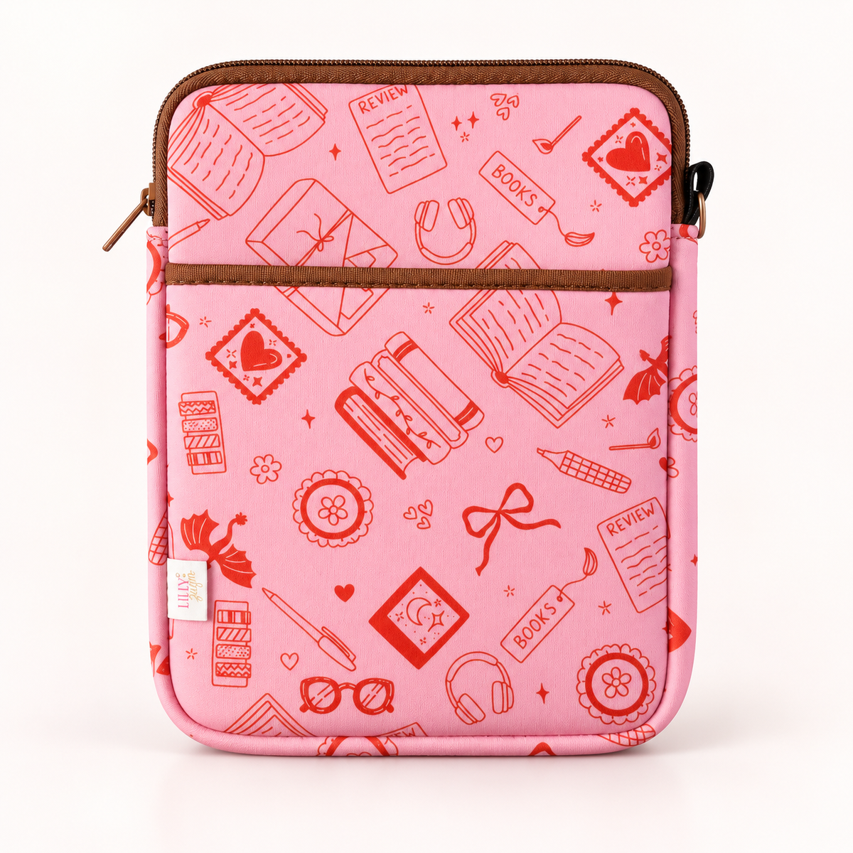 E-reader / Tablet Sleeve / Case / Book Sleeve - Pink Bookish