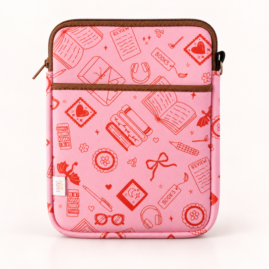 E-reader / Tablet Sleeve / Case / Book Sleeve - Pink Bookish