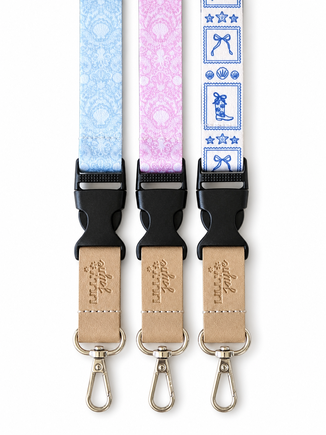 Whitsunday Waters Fabric Lanyard | Detachable Silver clip
