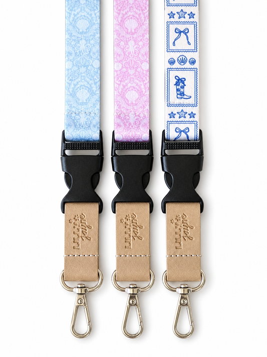 Coral Coast Fabric Lanyard | Detachable Silver clip