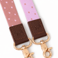 Blush Choc and Pink reversableFabric Lanyard