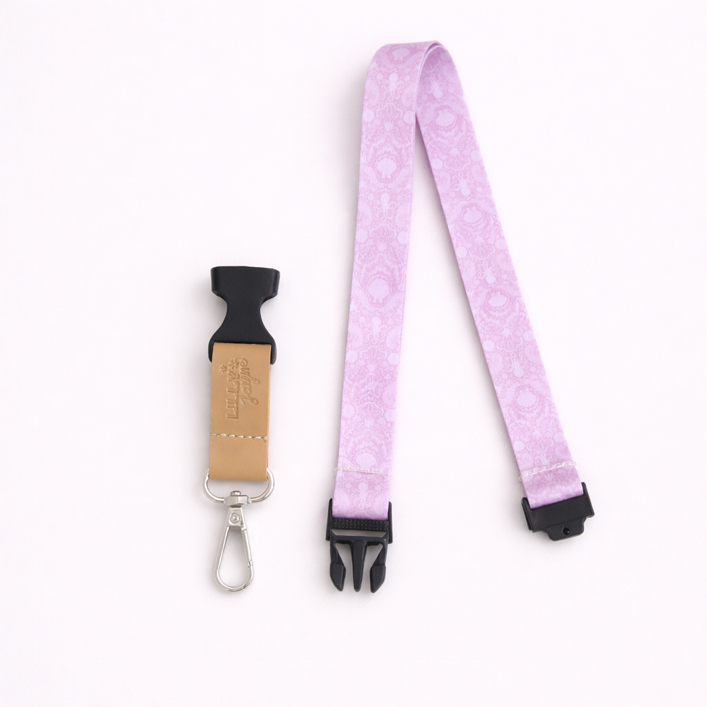 Coral Coast Fabric Lanyard | Detachable Silver clip