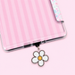 White Flower USB-C Dust Plug Charms – 3cm