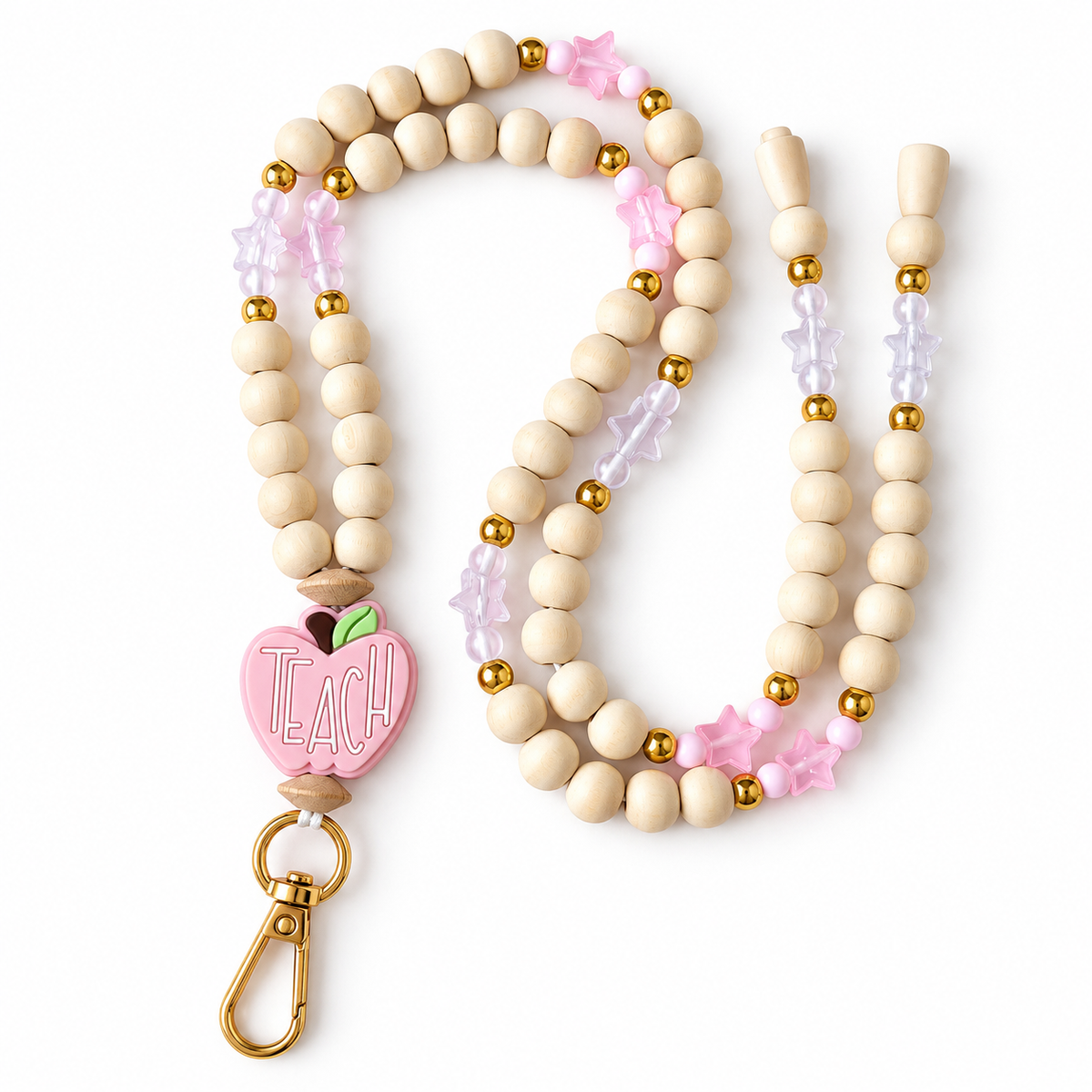 Wooden Bead Lanyard - Teach