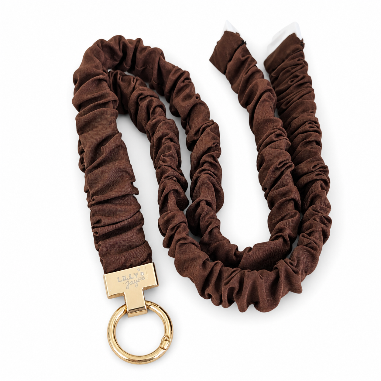 (Cosmetically Imperfect) Dark Chocolate - Scrunchie Lanyard – Stretchy, Safe & Cute (49cm + Stretch)